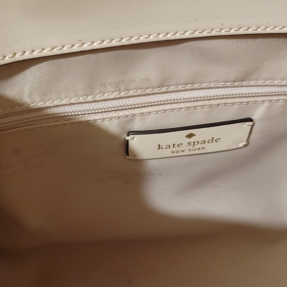 kate spade Cream Leather Front-Pocket Backpack with Gold Logo - Picture 3 of 6